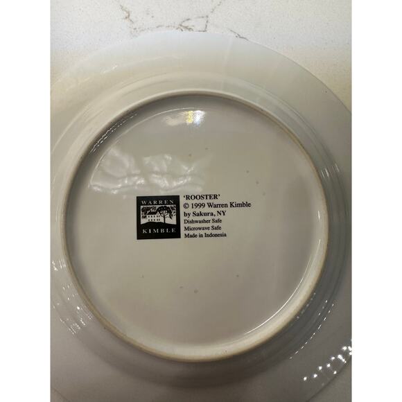 Warren Kimble “Rooster” Plate Set (1999) – Sakura‎ Folk Art Dinnerware - Picture 3 of 8